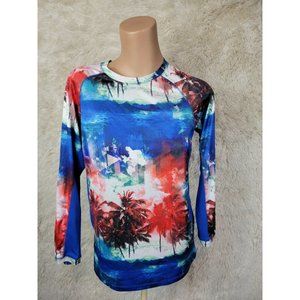 2 Reel Legends Big Boy's Size Large Keep-It-Cool Long Sleeve Shirt Red & Blue